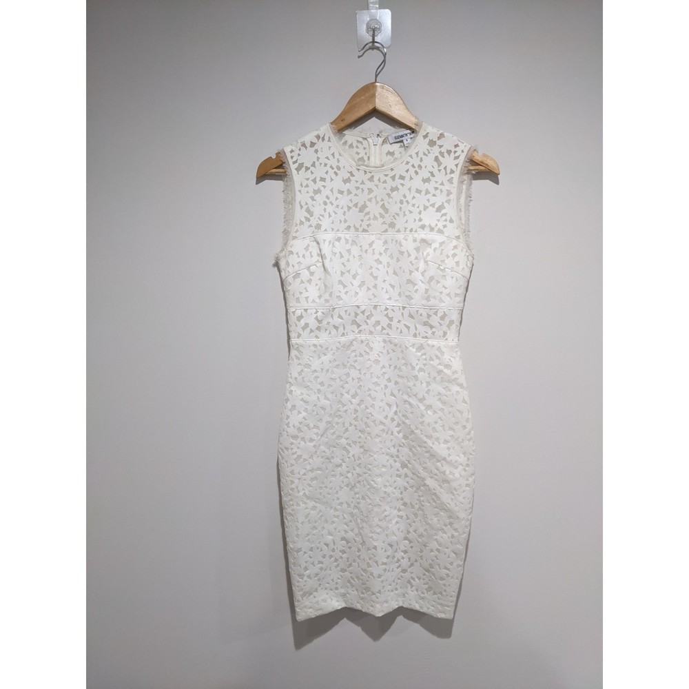 Elizabeth and James White Levine Laser Cut Dress Size 6 - Picture 3 of 8